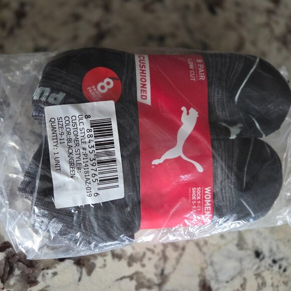 PUMA womens 8 Pack Low Cut Socks 8 Pack - Picture 4 of 4